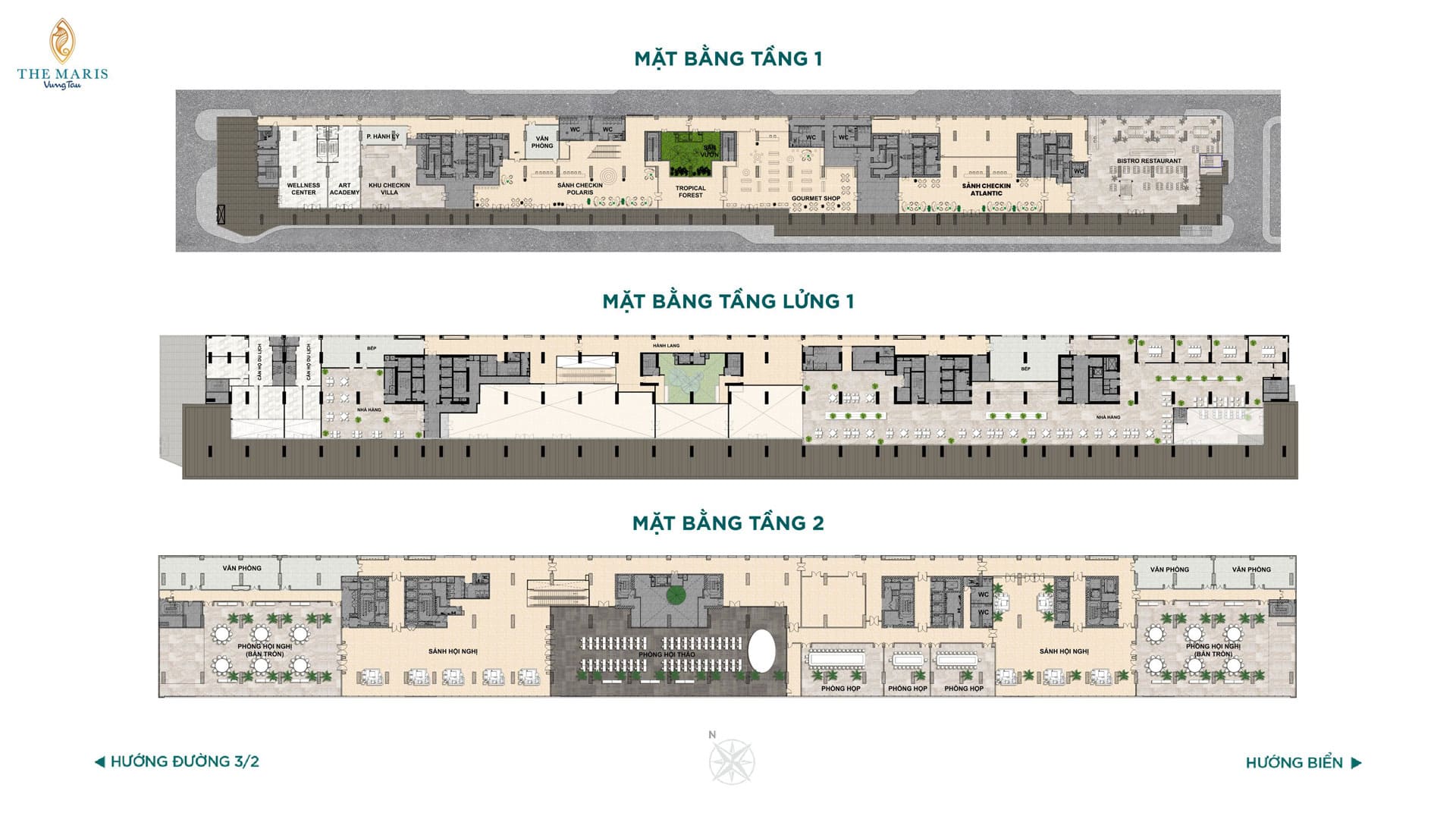 Mặt bằng tầng 1–2 - Atlantic Tower