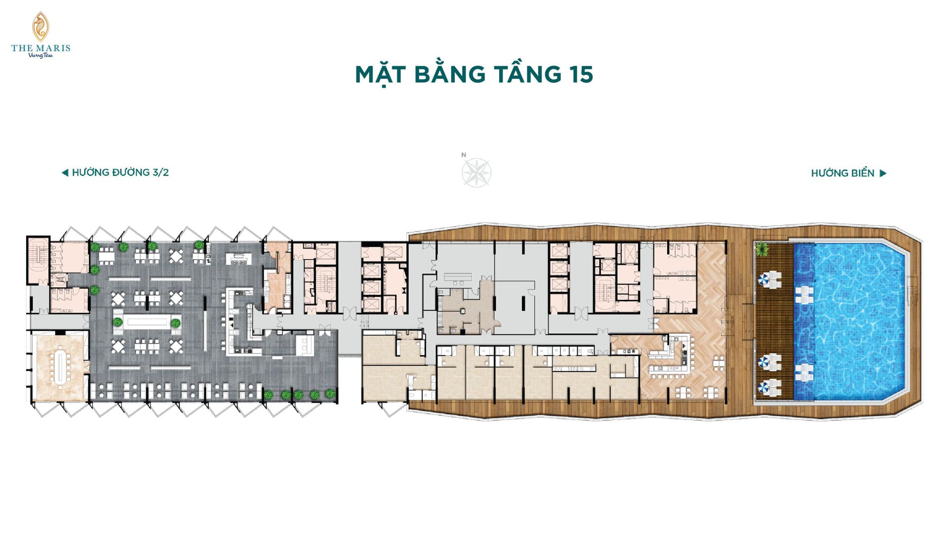 Mặt bằng tầng 15 - Atlantic Tower