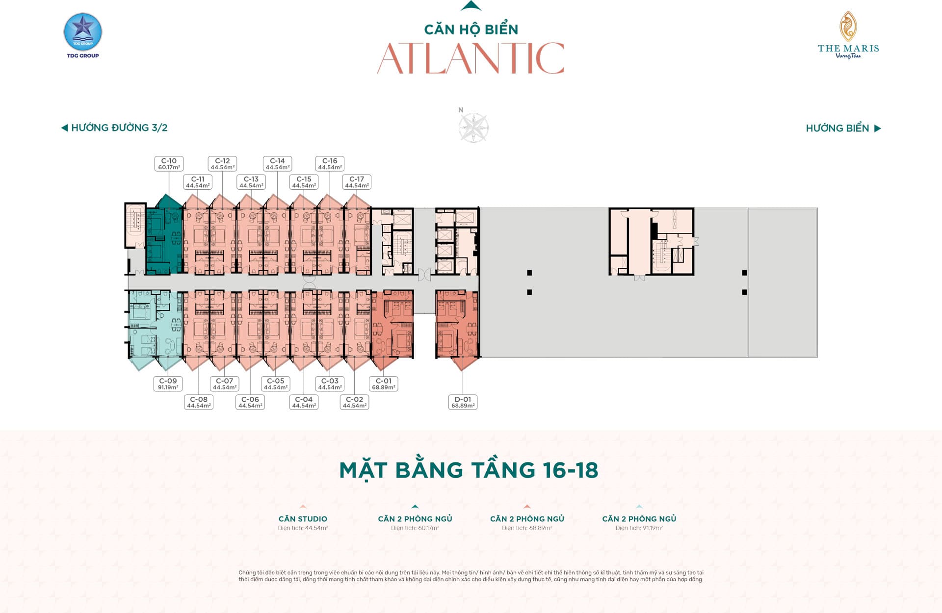 Mặt bằng tầng 16–18 - Atlantic Tower