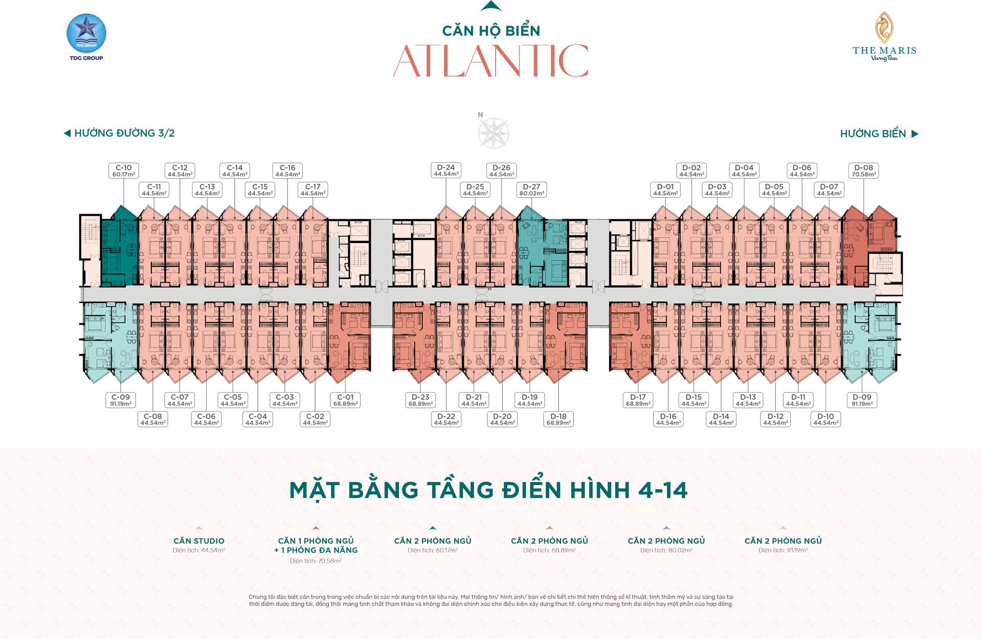 Mặt bằng tầng 4–14 - Atlantic Tower