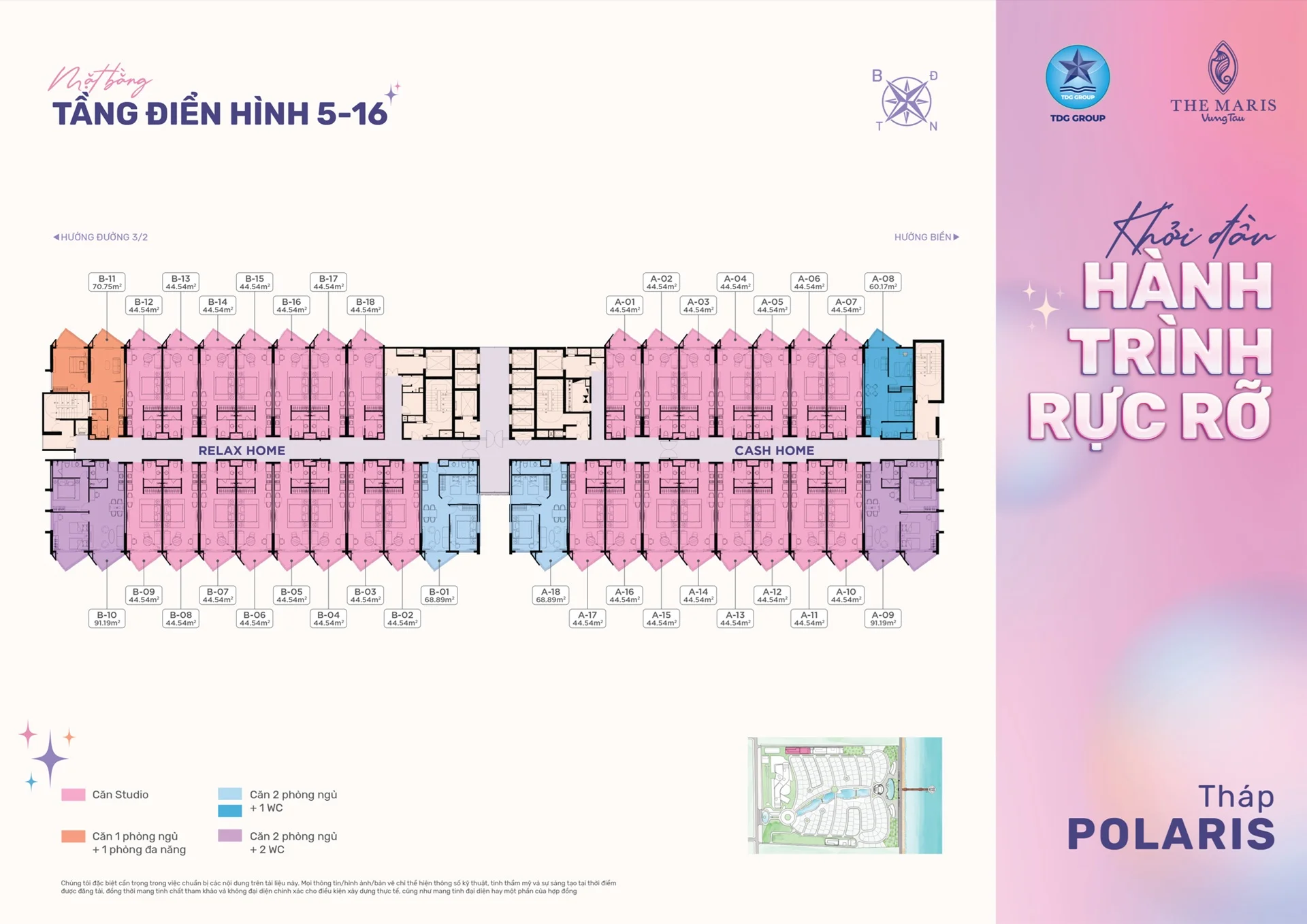 Mặt bằng tầng 5–16 - Polaris Tower