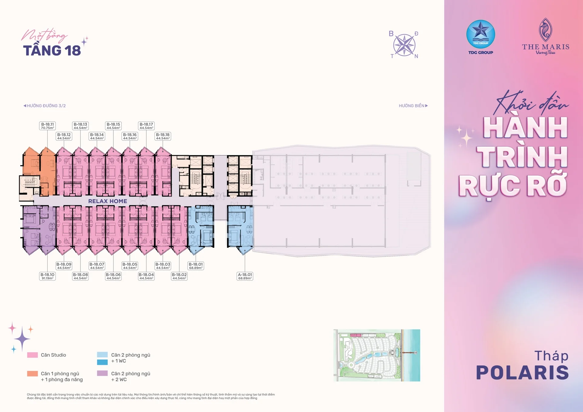 Mặt bằng tầng 18 - Polaris Tower